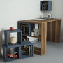 Hanah Home Mesa de Estudio Nogal y Calcedonia con Estante de Pared